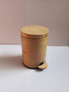 Hangshau Thùng Rác Có Thể Với Nắp Thùng Rác Làm Bằng Tre Ngoài Trời Thùng Rác Có Thể Chất Thải <span class=keywords><strong>Bin</strong></span> Cho Nhà Văn Phòng Phòng Tắm Nhà Bếp - Product Image 5