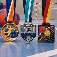 Médaille commémorative personnalisée OEM ODM pour championnat de handball, en émail souple, cuivre, laiton, métal, pour sport de handball