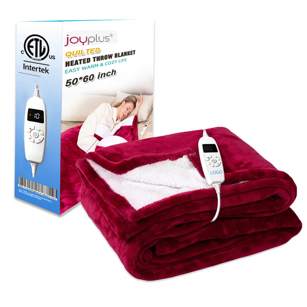 Hot Seller Fast Heating Adjustable Temperature Controlled 110v Electric Warm Blanket with Timer