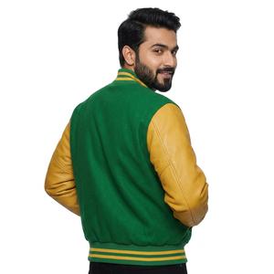 Wholesale Sale Letterman Jacket Men <b>Coat</b> Baseball Letterman Jacket With Leather Arms Custom Logo Men Jacket - Product Image 1