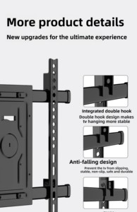 Siêu mỏng TV Mounts & xe cho Xiaomi Hisense <span class=keywords><strong>TCL</strong></span> 40-75 inch có tính năng di chuyển tường Bracket & Telescopic Hanger - Product Image 5
