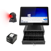 Système de point de vente tactile capacitif 10 points pour restaurant et commerce de détail, avec écran d'affichage et caisse enregistreuse de comptoir