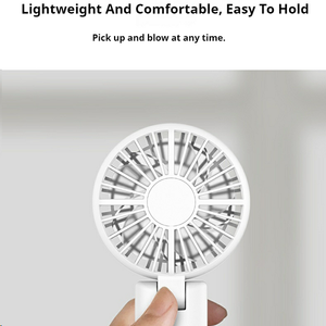 พัดลมมือถือแบบพกพา USB ชาร์จได้พัดลมมือถือส่วนบุคคลพร้อมที่จับความเร็ว3ระดับสำหรับการเดินทาง/ฤดูร้อน/คอนเสิร์ต/ขนตา - Product Image 2