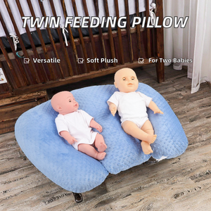 Multifunctional Breastfeeding <strong>Pillow</strong> for <strong>Twin</strong> Babies Plush Minky Dot Cushion Flame Retardant Anti-Dust Mite for Newborn <strong>Feeding</strong> - Product Image 2