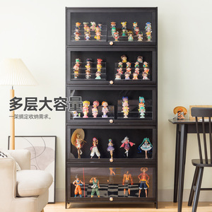Vitrina de Almacenamiento para Figuras con Puertas de Vidrio y Luces LED para Exhibición en el Hogar, Vitrina Antipolvo de 5 Niveles para Coleccionables y Juguetes - Product Image 2