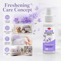 ZouRunAn Nouvelle Arrivée Spray Désodorisant pour Animaux 60ml Extrait de Lavande pour Chats et Chiens Fabrication par Contrat Distributeur Marque Blanche