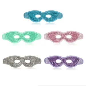 Reusable Gel Bead Eye Mask for Sleeping Cold Warm Eye Compress Ice Pack with Plush Cooling Eye Mask