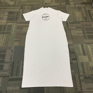 T-Shirt classica Casual con stampa personalizzata taglie forti con stampa personalizzata in bianco e semplice lunghezza alla caviglia 95% cotone 5% elastan T-Shirt Extra lunga - Product Image 6