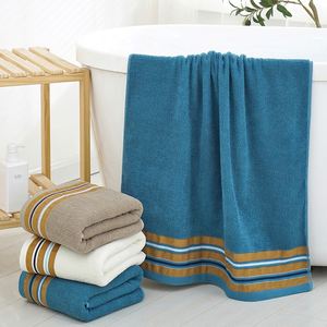 Serviette en coton pur 70 * 140 cm, grande taille, douce et absorbante, tapis de bain - Product Image 2
