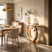 Console de salon moderne en métal de luxe haut de gamme pour hôtel
