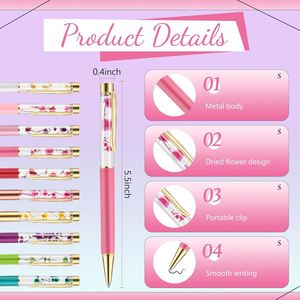 Magnifiques stylos à bille, stylos à fleurs liquides, accessoires de bureau, stylos à bille en métal pour le bureau ODM OEM - Product Image 3