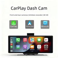 Écran tactile portable sans fil IPS 1080P avec caméra, WiFi, USB, lecteur vidéo pour voiture, compatible Android Auto et Carplay