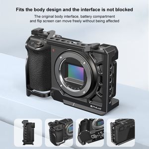 Caméra Rige Aviation Aluminium Pour <span class=keywords><strong>Sony</strong></span> <span class=keywords><strong>A6500</strong></span> / A6400 / A6300 / A6000 PULUZ Métal Caméra Cage Extension Mount Stabilisateur Rig - Product Image 6