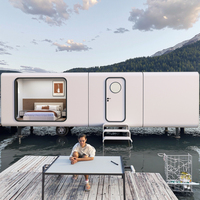 Luxe Moderne 6m Portable Mobile Glamping Espace Capsule Resort Hôtel Petite Maison Conteneur De Luxe En Acier