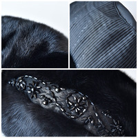Chapeau d'hiver de luxe en fourrure pour femme, modèle RTS, en vison avec strass brillants, vente en gros