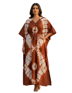 Women's RJ260320d46 Floor-Length <b>Spaghetti</b> Slip Dress <b>Long</b> Sleeve 100% Cotton Tassel Sequin Dot Traditional African Design - Product Image 1