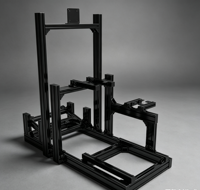 Simulateur de course pliable avec siège, châssis en aluminium 4080, base de volant à entraînement direct et levier de vitesses pour jeux de conduite