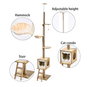 Marco de escalada para gatos, torre de árbol de 260Cm de suelo a techo, condominio de gatos grandes de suministros para mascotas, proveedor - Product Image 2