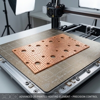 Film chauffant flexible automatique gravé en polyimide (PI) avec moteur pour plateau chauffant d'imprimante 3D