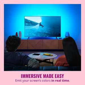 Kit de Retroiluminación <span class=keywords><strong>HDMI</strong></span> <span class=keywords><strong>Sync</strong></span> <span class=keywords><strong>Box</strong></span> para TV, 4K 60Hz RGBIC, Iluminación Ambiental Inmersiva, Control por Aplicación WiFi, para Pantallas de 55-65 Pulgadas, Juegos y Cine en Casa - Product Image 2