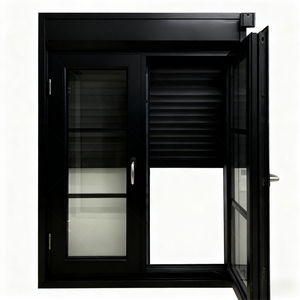 Ventana Moderna de Aluminio Negro con Persiana Enrollable y Contraventana de Seguridad, Diseño de Ventana Enrollable Eléctrica - Product Image 1