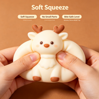 Figurine de renne anti-stress souple en EVA, jouet sensoriel de Noël mignon et collectionnable, cadeau à presser pour les 14 ans et plus, vente en gros