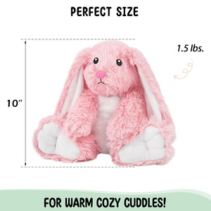 <span class=keywords><strong>Oreiller</strong></span> compressible super doux en peluche lapin avec granulés céramiques chauffants et rafraîchissants à la lavande, démontable - Product Image 3