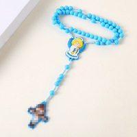 Collier de prière pour enfants avec croix et perles, chapelet brésilien, décorations pour la communion, les fêtes et Noël