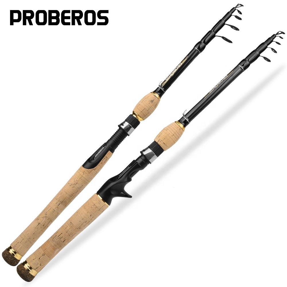 Carbon Fiber Hiking Poles Portable Carbon Fiber Fishing Rod  2.1m Telescopic  Spinning Pole For Saltwater & Freshwater Small Telescopic Fishing Rod