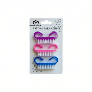 Escova Para Unhas 3Pc Small Nail Brush Pink Purple Blue Manicure Tool - Product Image 2