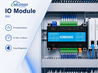 Module IO intelligent Milesgo IOM0080 avec 8 entrées analogiques, prend en charge Modbus TCP RTU, acquisition et contrôle de données à distance pour les applications IoT