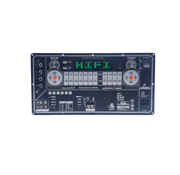 HN-ABF7102 Trolley Speaker DSP Audio Amplifier Board AC220V Bluetooth9.0 Dual Microphone Guitar Input Karaoke Power Amp Board