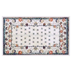 Plateau de table à manger en marbre blanc - Product Image 1