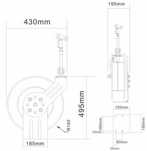 Enrouleurs de tuyaux rétractables à ressort ouverts, équipement de lavage pour cuisine, équipement de restauration commerciale - Product Image 2