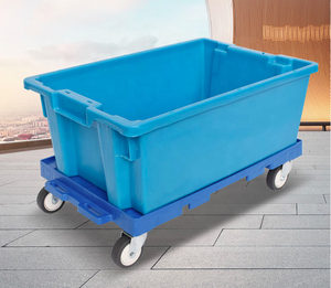 Carrito de transporte de alta resistencia, caja de transporte de <span class=keywords><strong>200kg</strong></span>, fácil de llevar contenedor de plástico, plataforma rodante móvil, caja de plástico conectable - Product Image 6