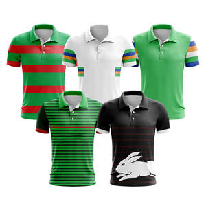 Camiseta de Rugby Personalizada Vintage con Estampado de Rayas por Transferencia Térmica, Transpirable, de Manga Corta, Tallas Grandes para Hombre, 100% Algodón - Product Image 6