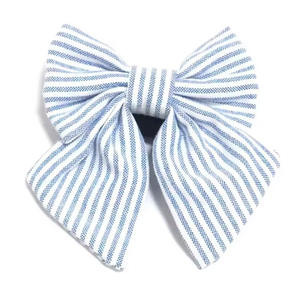 Collier pour <span class=keywords><strong>chien</strong></span> en coton doux et écologique <span class=keywords><strong>à</strong></span> rayures bleues et blanches de Noël, réglable avec boucle auto-agrippante et option personnalisée - Product Image 1