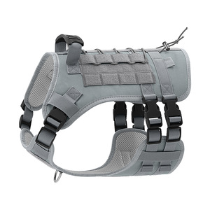 Adjustable MOLLE Tactical Dog Vest <b>Harness</b> Soft Padded <b>No</b> <b>Pull</b> Design For Medium Large Dog Hiking Camping Outdoor Sports - Product Image 3