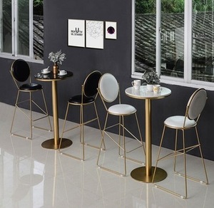 <span class=keywords><strong>Table</strong></span> de bar en marbre de style minimaliste moderne, <span class=keywords><strong>pour</strong></span> <span class=keywords><strong>balcon</strong></span> contre le mur, ensemble <span class=keywords><strong>table</strong></span>, jambes longues et étroites, chaise - Product Image 2