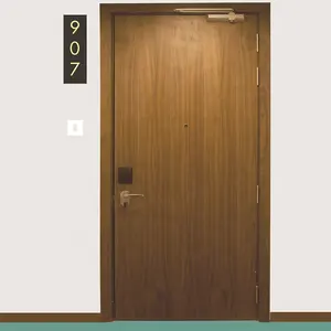 Customized Apartment Hotel 90 min Entrance Wood Fire Rated Door and Frame wooden interior bathroom door