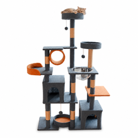 Torre para Gatos de Lujo de 64 Pulgadas con Camas de Felpa, Postes Rascadores de Sisal y Burbuja de Observación Panorámica para Hogares Modernos