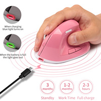 MOQ 50 PCS Ratón inalámbrico vertical ergonómico con receptor USB