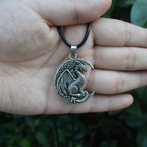 Collier minimaliste de Dragon <span class=keywords><strong>celtique</strong></span> en croissant de lune, bijoux de <span class=keywords><strong>mythologie</strong></span> - Product Image 5