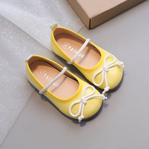 Chaussures à nœud pour enfants, chaussures de princesse à nœud pour filles, chaussures multicolores mignonnes et douces avec bande élastique pour filles, chaussures de princesse - Product Image 4