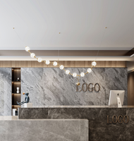 Lustre LED moderne décoratif de luxe pour collier de perles d'éclairage suspendu d'hôtel