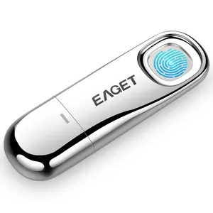 EAGET FU60 USB3.2 Pendrive 128GB指纹加密金属u盘闪存驱动器，适用于电脑/笔记本电脑