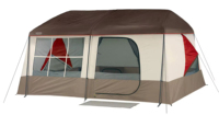 Tente familiale de luxe pour 6 à 8 personnes, double couche, coupe-vent, grande capacité, résistante aux UV, pour le camping