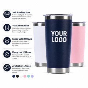 Custom Logo 20oz Vacuum Insulated Tumbler Stainless Steel Slim Travel Mug With Straw Reusable Coffee Cup For <b>Hot</b> Cold <b>Drinks</b> - Product Image 4