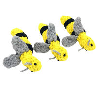 Jouet à mâcher pour chien résistant aux morsures, en corde de coton durable tressée pour le nettoyage et le ponçage des dents, en forme d'abeille