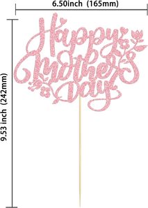 1 Paquete de Adornos para Pastel del Día de la Madre, Adorno de Corazón Brillante con la Frase 'Mejor Mamá del Mundo', Decoración para Pastel de <span class=keywords><strong>Cumpleaños</strong></span> para Mamá - Product Image 2